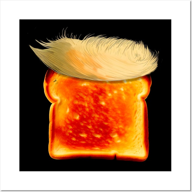 Trump Toast: Donald Trump Guilty in New York Civil Fraud Case on a Dark Background Wall Art by Puff Sumo